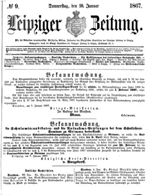 Leipziger Zeitung Donnerstag 10. Januar 1867