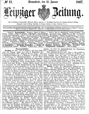 Leipziger Zeitung Samstag 12. Januar 1867