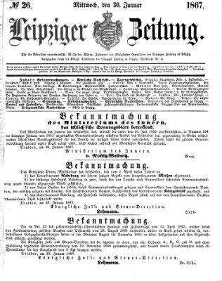 Leipziger Zeitung Mittwoch 30. Januar 1867