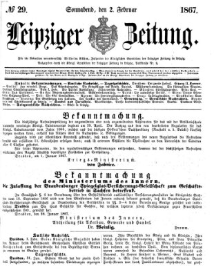 Leipziger Zeitung Samstag 2. Februar 1867