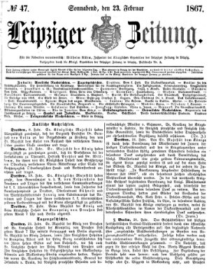 Leipziger Zeitung Samstag 23. Februar 1867