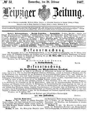 Leipziger Zeitung Donnerstag 28. Februar 1867