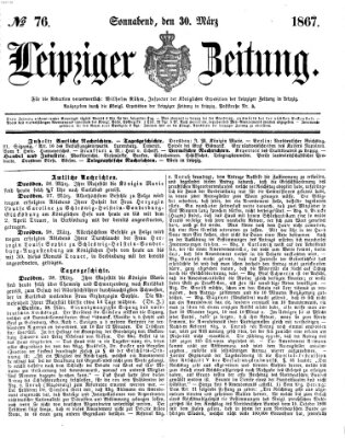 Leipziger Zeitung Samstag 30. März 1867