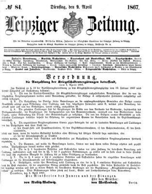 Leipziger Zeitung Dienstag 9. April 1867