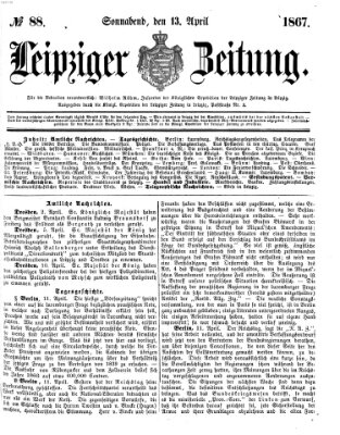 Leipziger Zeitung Samstag 13. April 1867