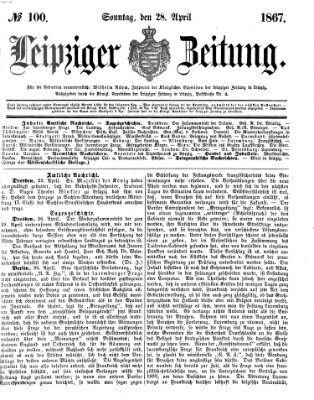 Leipziger Zeitung Sonntag 28. April 1867