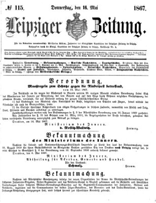 Leipziger Zeitung Donnerstag 16. Mai 1867