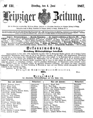 Leipziger Zeitung Dienstag 4. Juni 1867