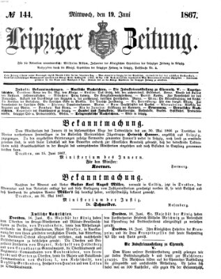 Leipziger Zeitung Mittwoch 19. Juni 1867