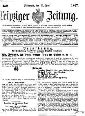 Leipziger Zeitung Mittwoch 26. Juni 1867