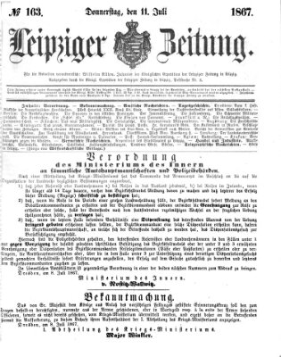 Leipziger Zeitung Donnerstag 11. Juli 1867