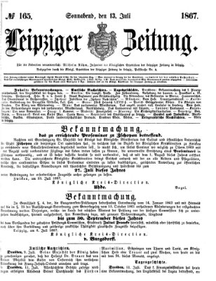 Leipziger Zeitung Samstag 13. Juli 1867