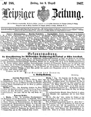 Leipziger Zeitung Freitag 9. August 1867