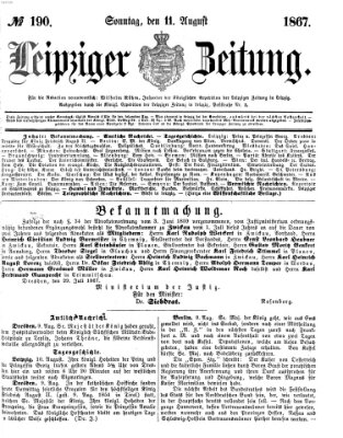 Leipziger Zeitung Sonntag 11. August 1867