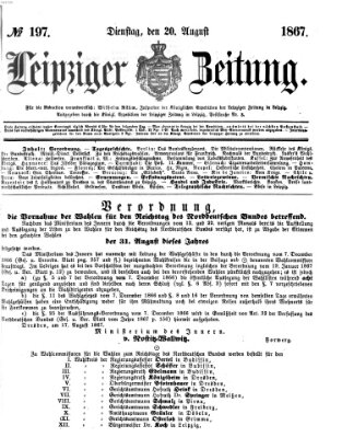 Leipziger Zeitung Dienstag 20. August 1867