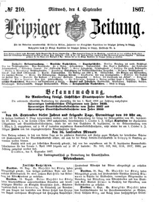 Leipziger Zeitung Mittwoch 4. September 1867