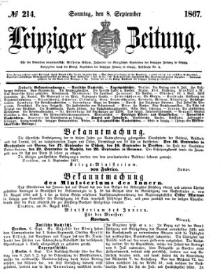 Leipziger Zeitung Sonntag 8. September 1867