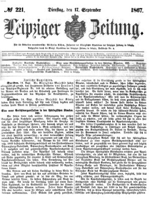 Leipziger Zeitung Dienstag 17. September 1867