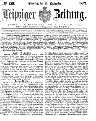 Leipziger Zeitung Sonntag 22. September 1867