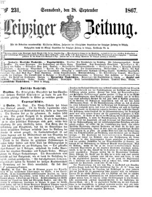 Leipziger Zeitung Samstag 28. September 1867