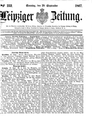 Leipziger Zeitung Sonntag 29. September 1867