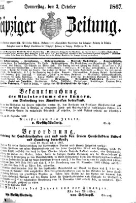 Leipziger Zeitung Donnerstag 3. Oktober 1867