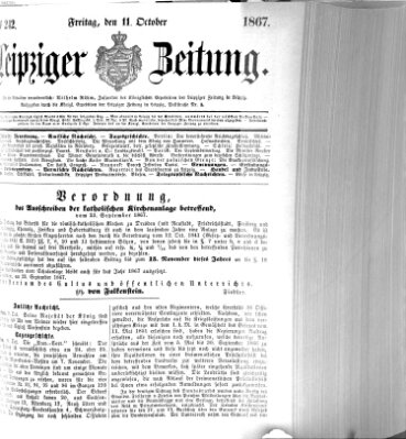 Leipziger Zeitung Freitag 11. Oktober 1867