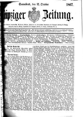 Leipziger Zeitung Samstag 12. Oktober 1867