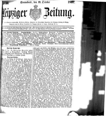 Leipziger Zeitung Samstag 19. Oktober 1867