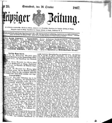 Leipziger Zeitung Samstag 26. Oktober 1867