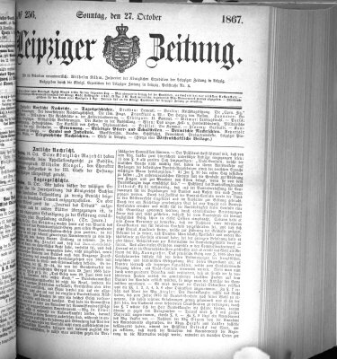 Leipziger Zeitung Sonntag 27. Oktober 1867