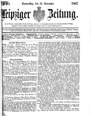 Leipziger Zeitung Donnerstag 14. November 1867