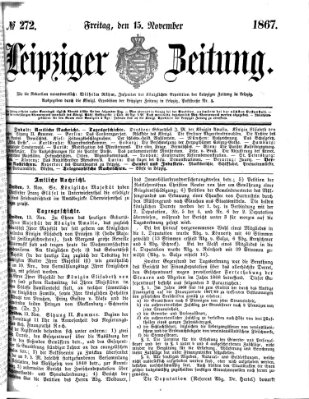 Leipziger Zeitung Freitag 15. November 1867