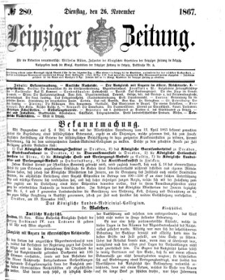 Leipziger Zeitung Dienstag 26. November 1867