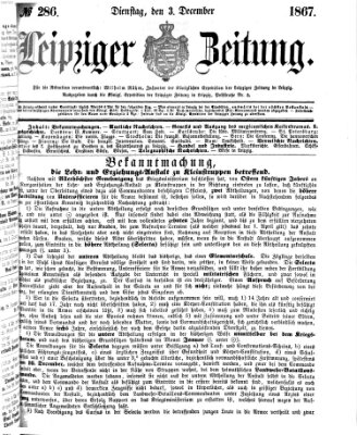 Leipziger Zeitung Dienstag 3. Dezember 1867