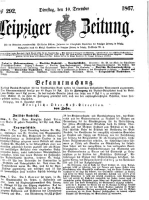 Leipziger Zeitung Dienstag 10. Dezember 1867