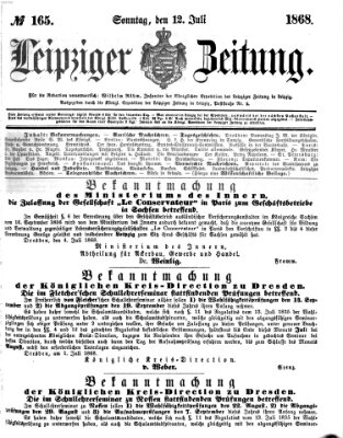 Leipziger Zeitung Sonntag 12. Juli 1868