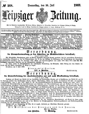 Leipziger Zeitung Donnerstag 16. Juli 1868