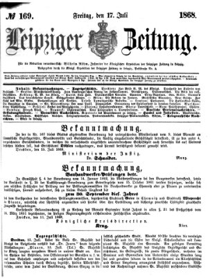 Leipziger Zeitung Freitag 17. Juli 1868