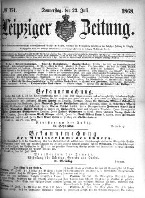 Leipziger Zeitung Donnerstag 23. Juli 1868