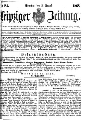 Leipziger Zeitung Sonntag 2. August 1868