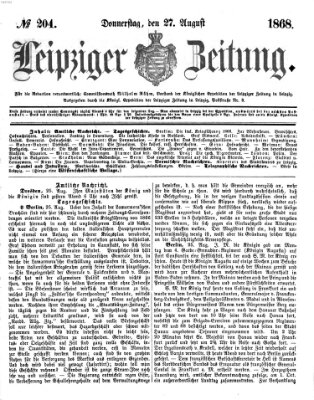 Leipziger Zeitung Donnerstag 27. August 1868