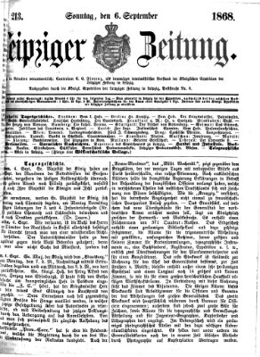 Leipziger Zeitung Sonntag 6. September 1868