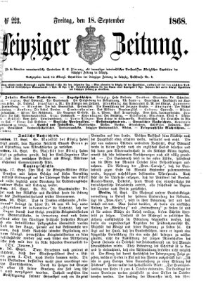 Leipziger Zeitung Freitag 18. September 1868