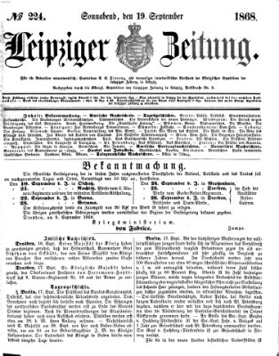 Leipziger Zeitung Samstag 19. September 1868