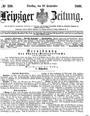 Leipziger Zeitung Dienstag 22. September 1868