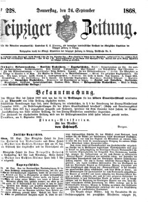 Leipziger Zeitung Donnerstag 24. September 1868