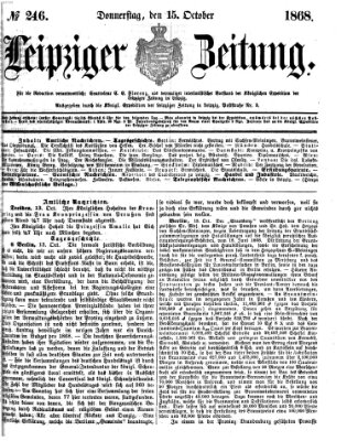 Leipziger Zeitung Donnerstag 15. Oktober 1868