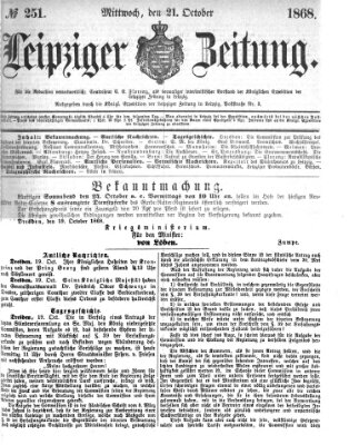 Leipziger Zeitung Mittwoch 21. Oktober 1868