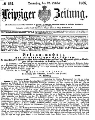 Leipziger Zeitung Donnerstag 22. Oktober 1868